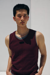 Reverse labeling sleeveless(Burgundy)