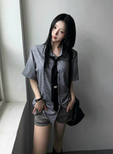 26SS★ [ MADE / Tie Set ] Silk Stripe Classic Shirt Short Sleeve Version