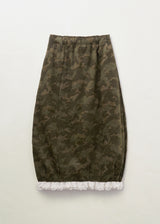 Camo Balloon Jersey Skirt (Khaki)