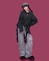 papa cargo denim pants