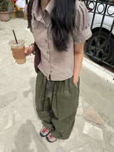 checke frill shirt