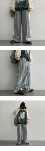 Doble Side Coloring Wide Sweatpants