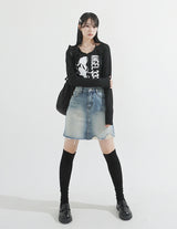 Choker Neck Cropped T-shirt