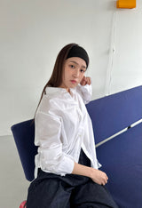 cotton rib hair band - black