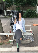 オーバーレイフォールドスカート