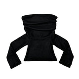 Shirring off knit