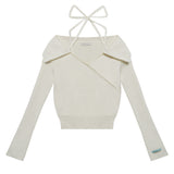 Strap one-shoulder sweater