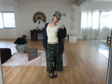 CAMO BAGGY CROPPED SWEAT PANTS