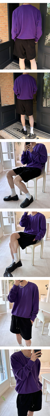 [S/S] ソフトラウンドネックニット袖(4color)