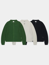 Leaves Knitted Zip Up (3color)