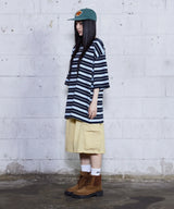 Border Overlock Stripe T-Shirt_Navy