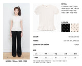 ドットパフスリーブTシャツ (クリーム)