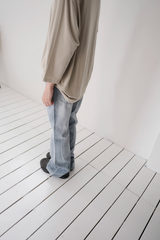 demage semi boots-cut denim