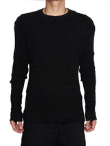EMPTY KNIT BLACK HOODIE