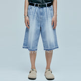 navajo パターンカットオフバミューダパンツ light blue