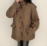 イズネックバックルポイントキルテッドハーフコート