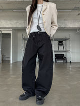Wellow D-ring cotton balloon pants
