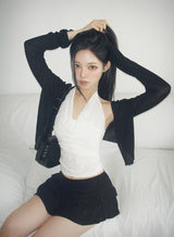 Auti Tencel Open See-through Cardigan