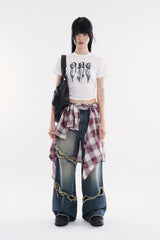 フェードシャドープリントクロップTシャツ