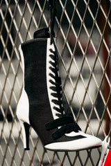 Boxing Velcro Lace-Up Heel(Black)