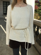 [Guest Look] Latte Boat Neck Loose Fit Long Knit (4c)