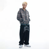 Rhinestone Camo Hoodie - BEIGE