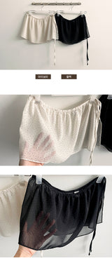 Rion dot chiffon layered wrap skirt