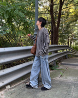 Snap Button Denim Pants (Black)