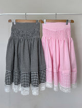 SMOKE BANDING CHECK SKIRT (2C)