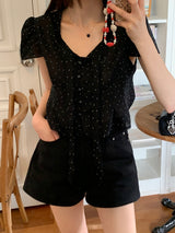 [MADE] Shimiz Dotted Puff Blouse