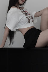 leopard love off shoulder T (2color)