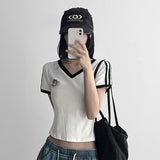 95 V-neck Uniform St Cropped Short-Sleeved (4 colors) 