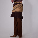 SHEISSHE/SUEDE SPLICED STRUCTURED SKIRT