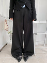 Troye Strap Point Semi-Formal Wide Long Pants (3 Colors)