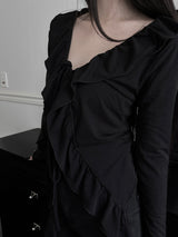 volli strap frill cardigan (2color)