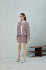 CHERISH TWEED SKIRT PANTS / RED