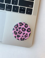 [MADE] ピンクレオパード エポキシ MagSafe対応 スマホグリップ