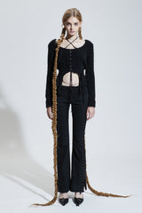 RABITA FUR CARDIGAN black