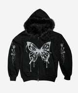 バタフライスプレータージップアップ #ブラック(FLEECE LINED)