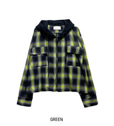 Philly loose fit checked hoodie jacket
