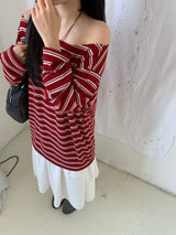 Sweet Stripe Off-Shoulder