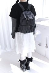 Dot Frill Backpack Kitchen Stripe Daily Bobusang Bag