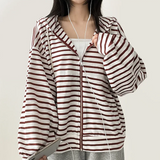 Itta Overfit Stripe Dangara Hooded Zip-Up