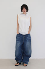 (unisex) 4ボタンバルーンデニム