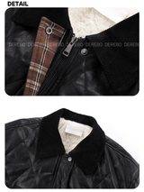 Warm Classic Leather Half Quilting Jacket