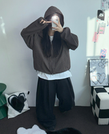 ツーピンタックウッドスラックスロングパンツ🩶🖤🤎3カラー