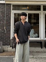 ダンストリップヘンリーTシャツ