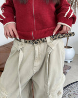 Raven Belted Dyeing Cargo Pants