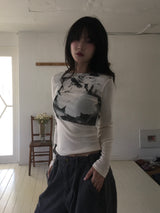フラワータトゥーTシャツ