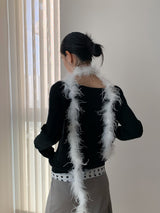 Blooming オフショルダー ツイスト長袖ニットウェア